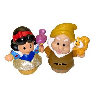 Fisher Price Little People Disney Princess Snow White & Happy Dwarf w/ Animals